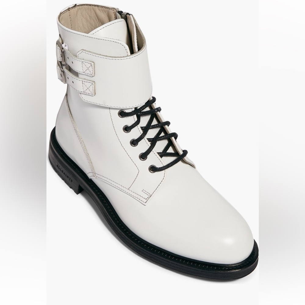 ALL SAINTS WHITE LEATHER ANKLE  BOOTS SIZE 6
